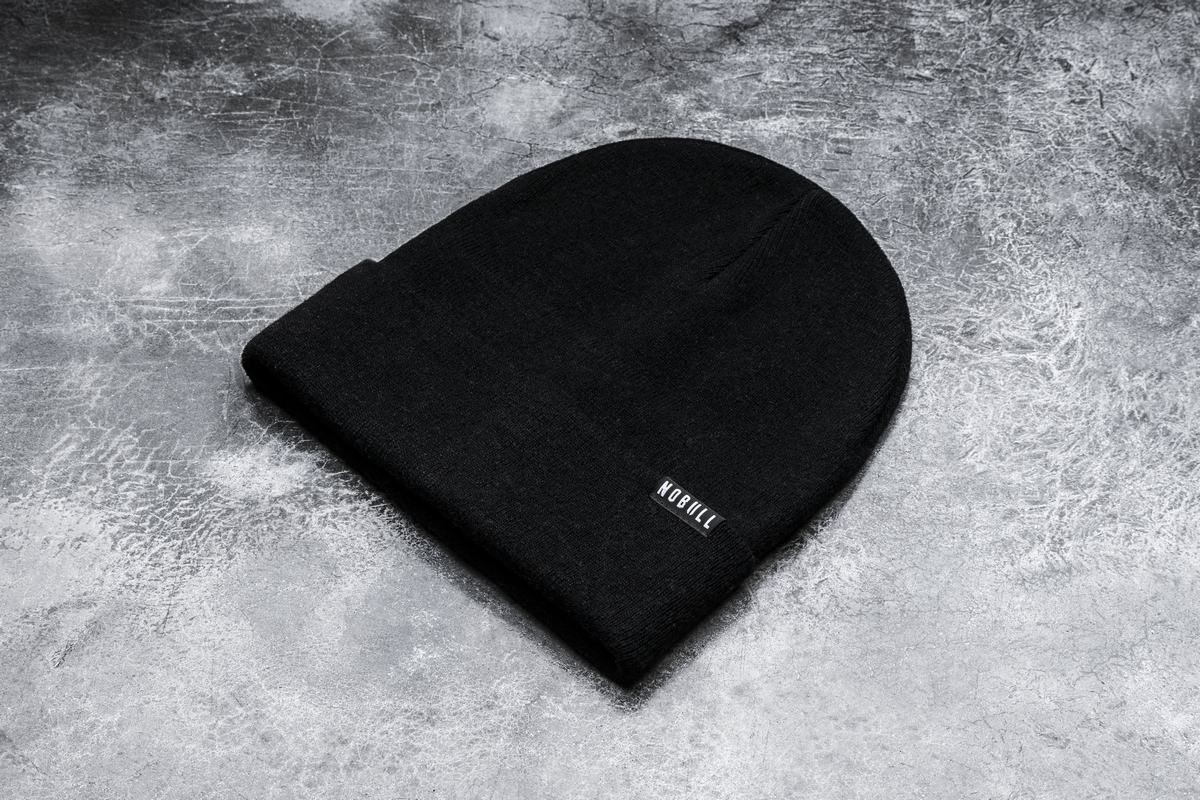 Nobull Cuffed Men's Beanie Black | Australia (YT2541)